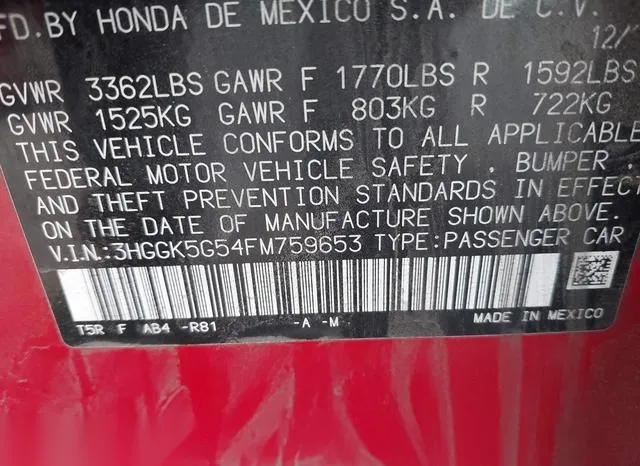 3HGGK5G54FM759653 2015 2015 Honda Fit- LX 9