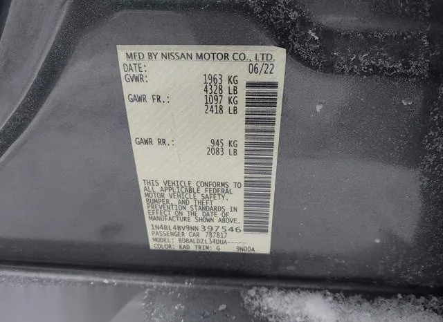 1N4BL4BV9NN397546 2022 2022 Nissan Altima- 2-5 S 9