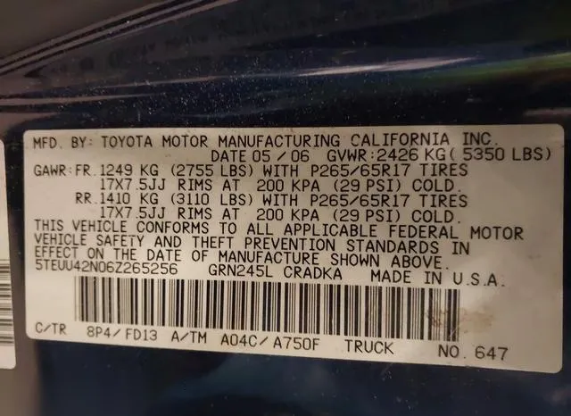 5TEUU42N06Z265256 2006 2006 Toyota Tacoma- Access Cab 9