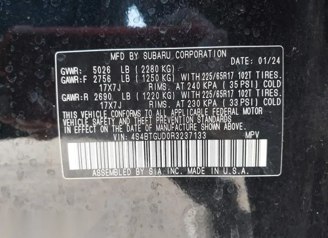 4S4BTGUD0R3237133 2024 2024 Subaru Outback- Wilderness 9