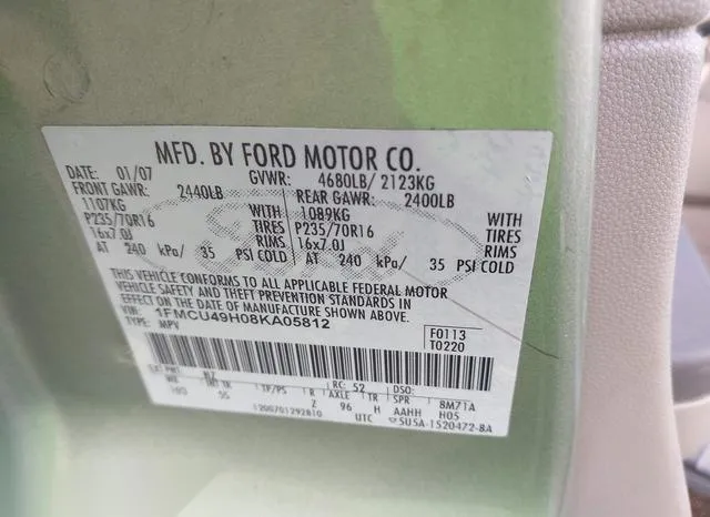 1FMCU49H08KA05812 2008 2008 Ford Escape Hybrid 9