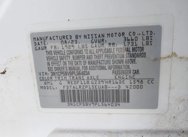 3N1CP5BV9PL564034 2023 2023 Nissan Kicks- S Xtronic Cvt 9