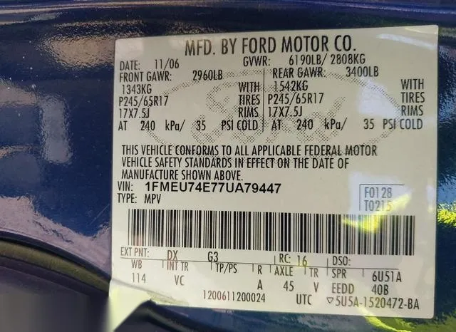 1FMEU74E77UA79447 2007 2007 Ford Explorer- Eddie Bauer 9