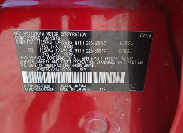 JTMBFREV0HJ115431 2017 2017 Toyota RAV4- LE 9