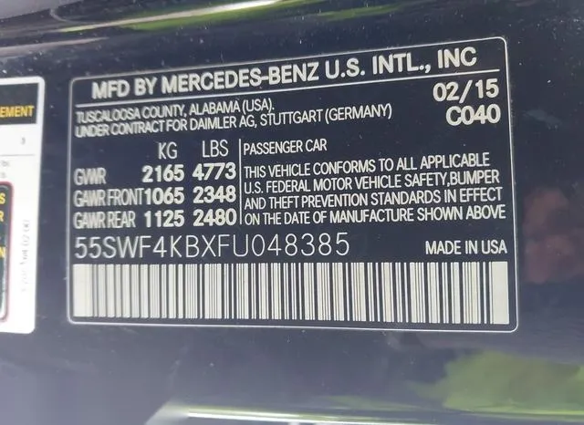 55SWF4KBXFU048385 2015 2015 Mercedes-Benz C 300- 4Matic/Lux 9