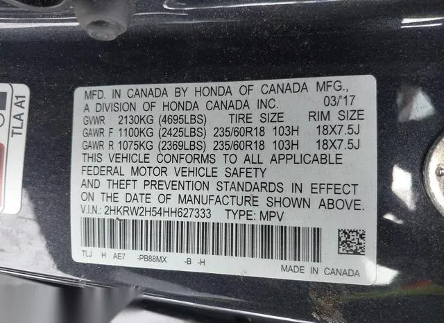 2HKRW2H54HH627333 2017 2017 Honda CR-V- EX 9