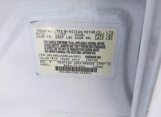 3N1AB61E88L665841 2008 2008 Nissan Sentra- 2-0 9