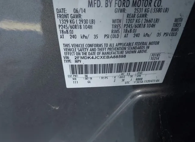 2FMDK4JCXEBA88598 2014 2014 Ford Edge- Sel 9