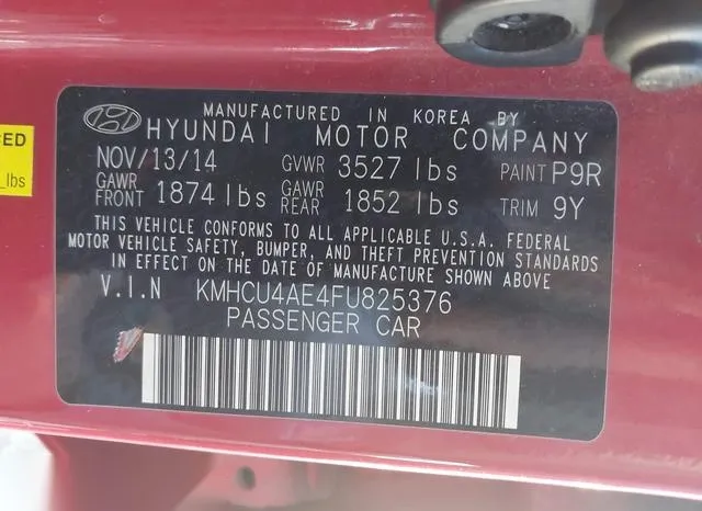 KMHCU4AE4FU825376 2015 2015 Hyundai Accent- Gls 9