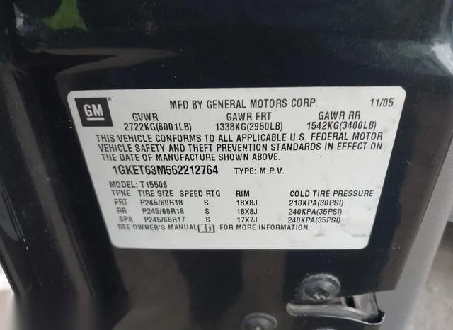 1GKET63M562212764 2006 2006 GMC Envoy- Denali 9