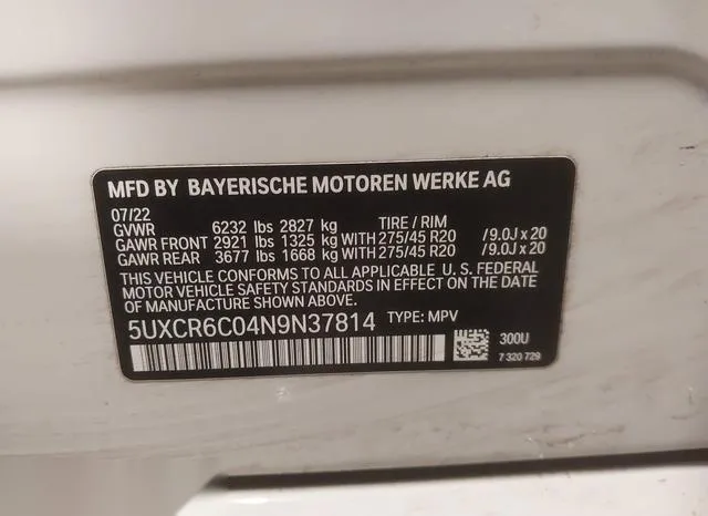 5UXCR6C04N9N37814 2022 2022 BMW X5- Xdrive40I 9