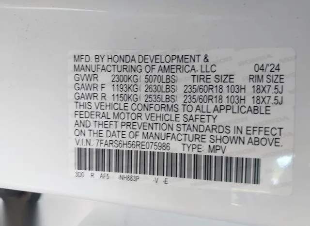 7FARS6H56RE075986 2024 2024 Honda CR-V- Hybrid Sport 9