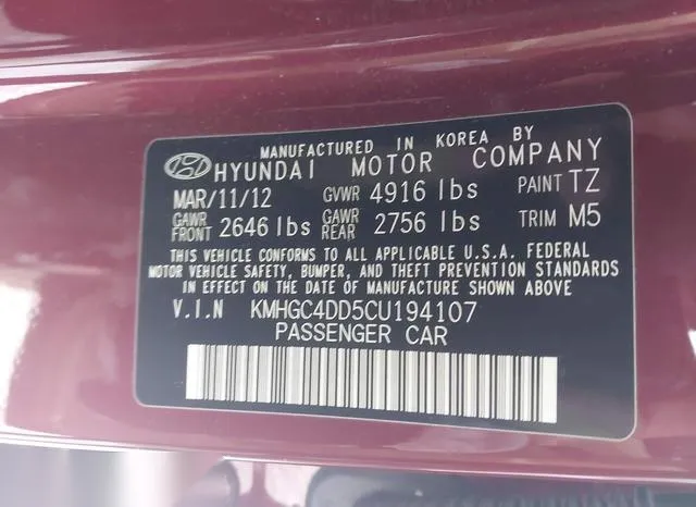 KMHGC4DD5CU194107 2012 2012 Hyundai Genesis- 3-8 9