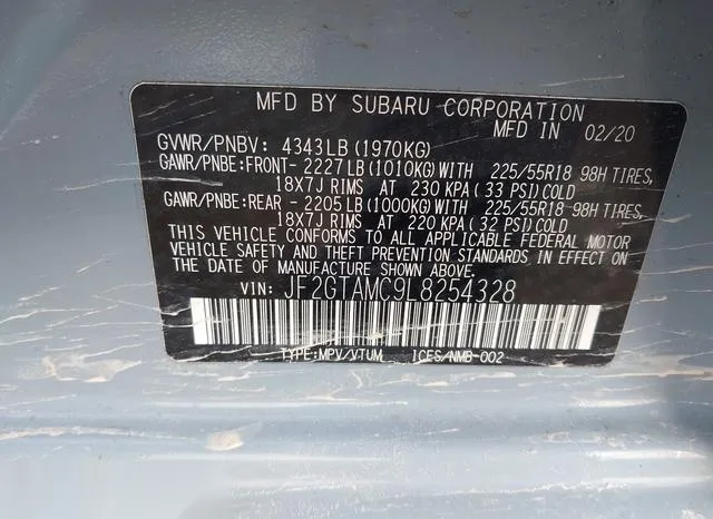 JF2GTAMC9L8254328 2020 2020 Subaru Crosstrek- Limited 9