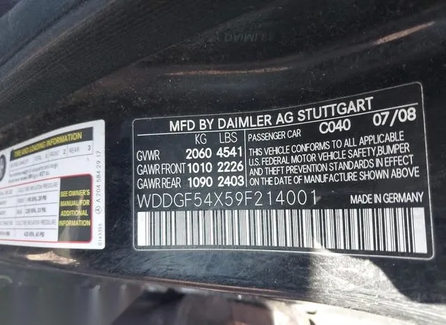 WDDGF54X59F214001 2009 2009 Mercedes-Benz C 300- Luxury/Sport 9