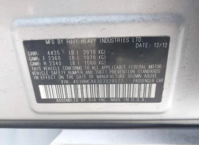 4S3BMCA63D3029577 2013 2013 Subaru Legacy- 2-5I 9