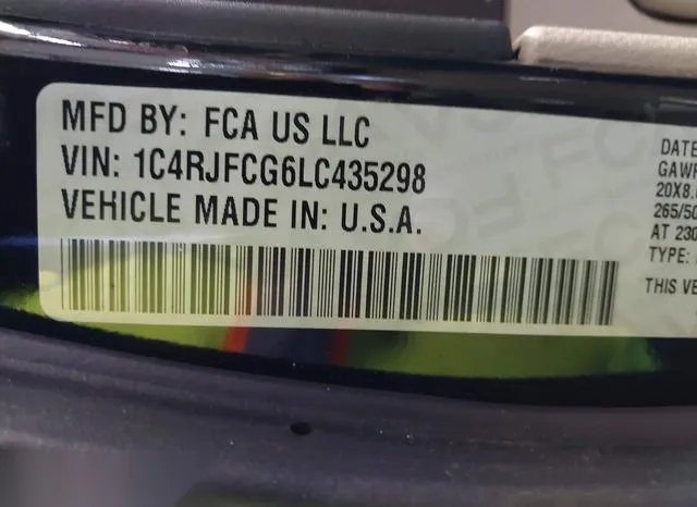 1C4RJFCG6LC435298 2020 2020 Jeep Grand Cherokee- Overland 4X4 9