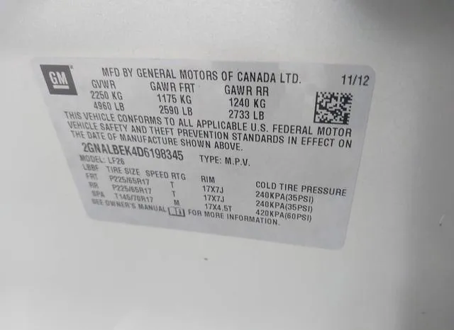 2GNALBEK4D6198345 2013 2013 Chevrolet Equinox- LS 9