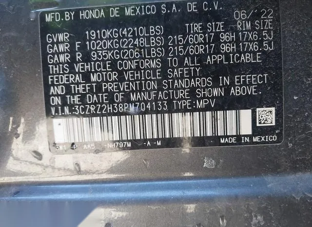 3CZRZ2H38PM704133 2023 2023 Honda HR-V- Awd Lx 9