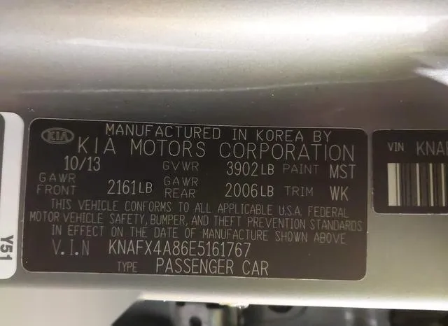 KNAFX4A86E5161767 2014 2014 KIA Forte- EX 9