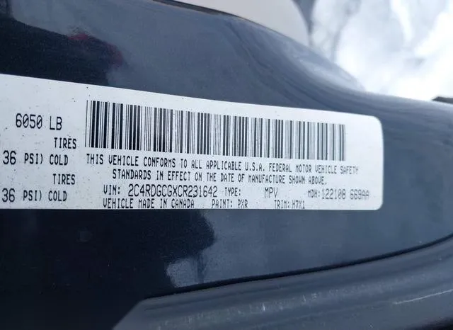 2C4RDGCGXCR231642 2012 2012 Dodge Grand Caravan- Sxt 9