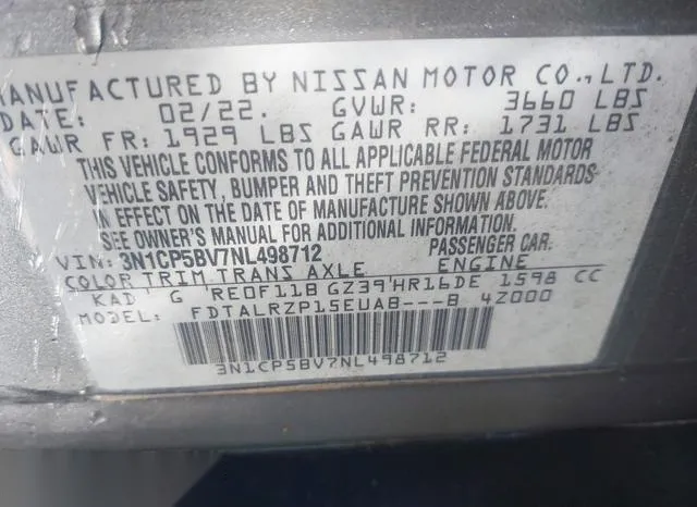 3N1CP5BV7NL498712 2022 2022 Nissan Kicks- S Xtronic Cvt 9