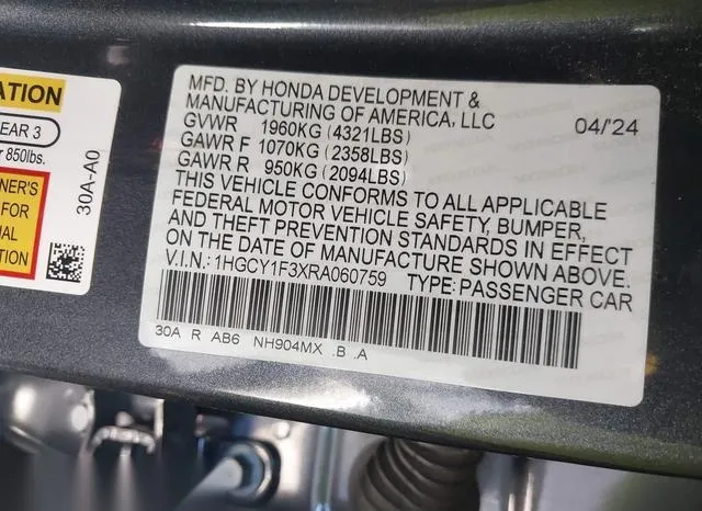 1HGCY1F3XRA060759 2024 2024 Honda Accord- EX 9