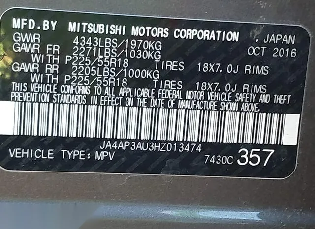 JA4AP3AU3HZ013474 2017 2017 Mitsubishi Outlander- Sport 2-0 9