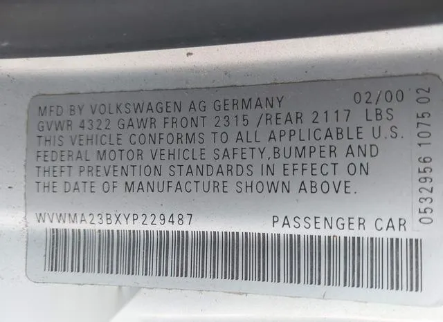 WVWMA23BXYP229487 2000 2000 Volkswagen Passat- Gls 9