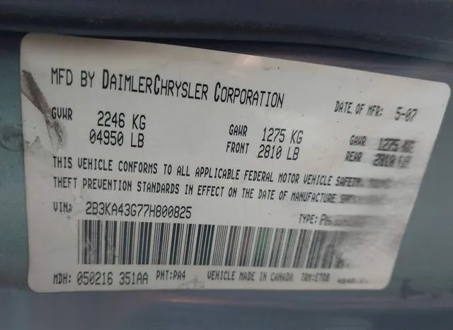 2B3KA43G77H800825 2007 2007 Dodge Charger 9