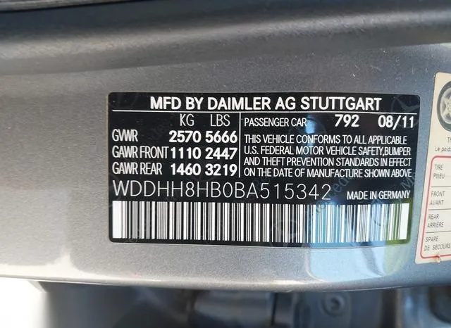 WDDHH8HB0BA515342 2011 2011 Mercedes-Benz E 350- 4Matic 9