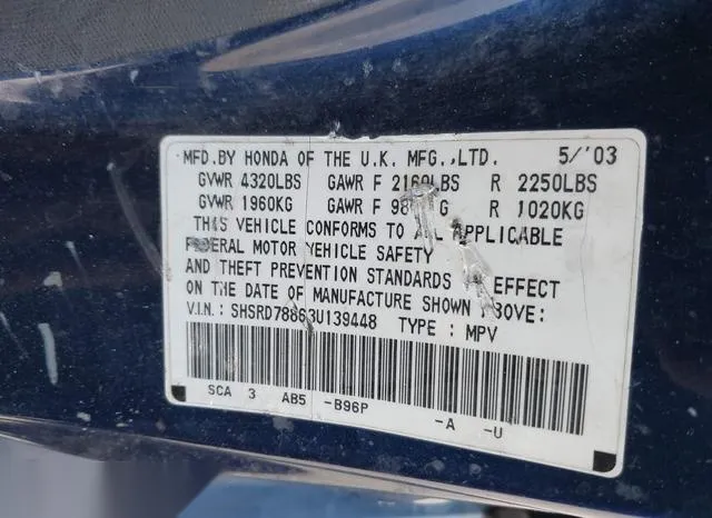 SHSRD78863U139448 2003 2003 Honda CR-V- EX 9