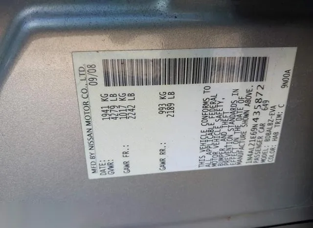 1N4AL21E69N435872 2009 2009 Nissan Altima- 2-5 S 9