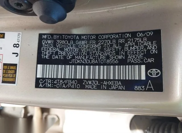 JTDKN3DU8A1018556 2010 2010 Toyota Prius- II 9