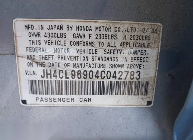 JH4CL96904C042783 2004 2004 Acura TSX 9