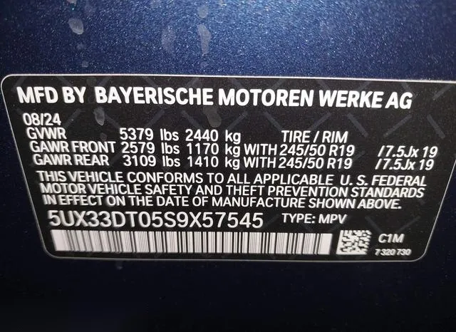 5UX33DT05S9X57545 2025 2025 BMW X4- Xdrive30I 9