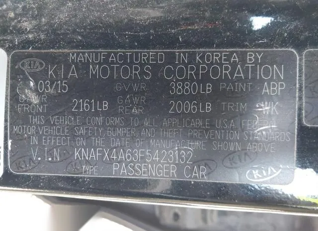 KNAFX4A63F5423132 2015 2015 KIA Forte- LX 9