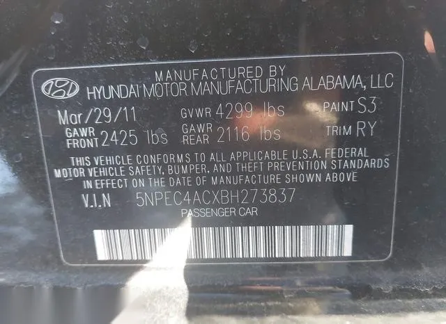 5NPEC4ACXBH273837 2011 2011 Hyundai Sonata- Limited 9