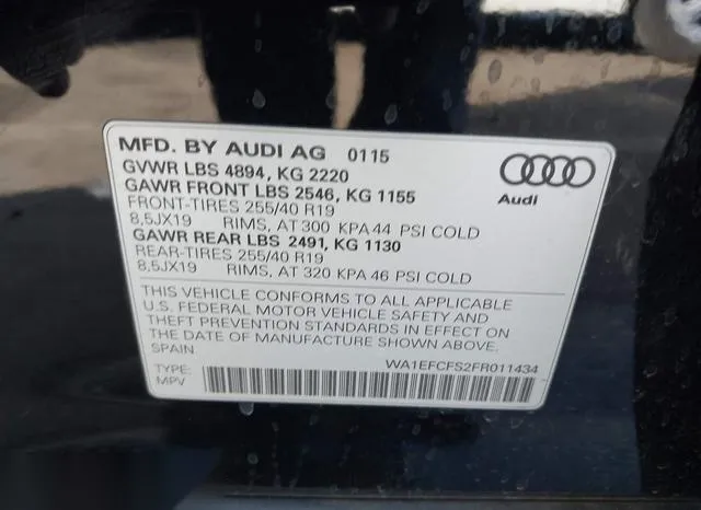 WA1EFCFS2FR011434 2015 2015 Audi Q3- 2-0T Premium Plus 9