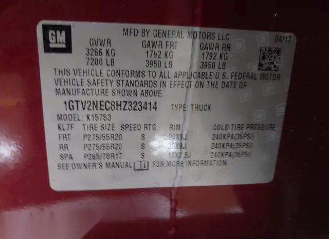 1GTV2NEC8HZ323414 2017 2017 GMC Sierra- 1500 Slt 9