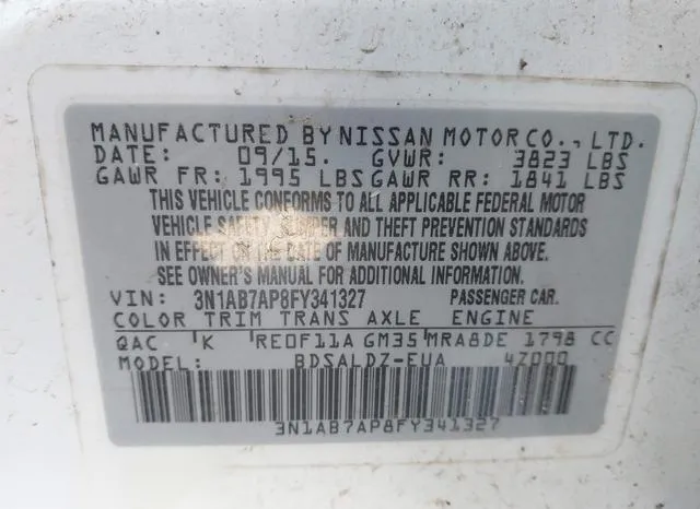 3N1AB7AP8FY341327 2015 2015 Nissan Sentra- SV 9