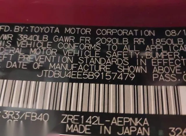 JTDBU4EE5B9157479 2011 2011 Toyota Corolla- LE 9