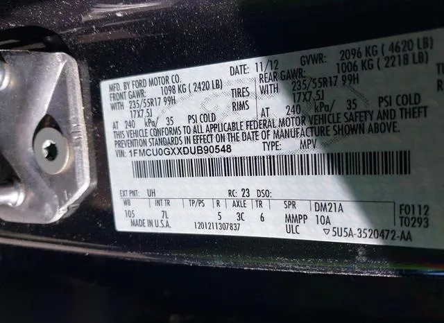 1FMCU0GXXDUB90548 2013 2013 Ford Escape- SE 9