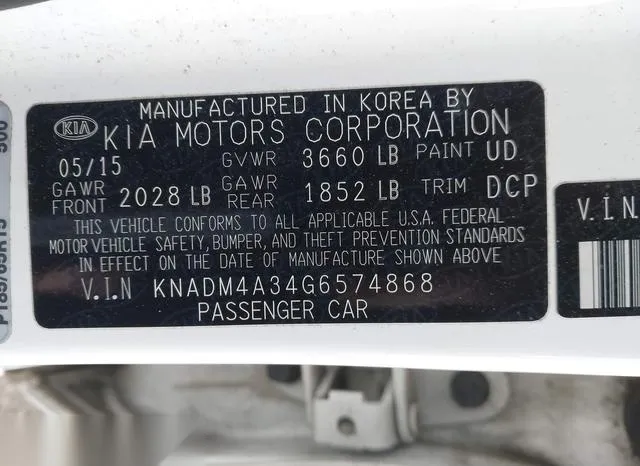 KNADM4A34G6574868 2016 2016 KIA Rio- LX 9