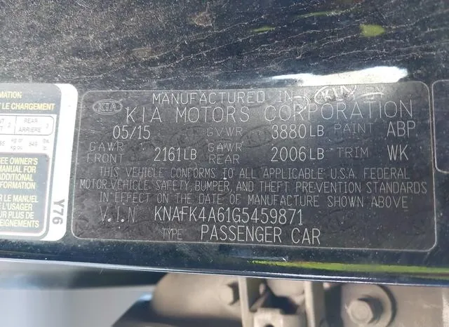 KNAFK4A61G5459871 2016 2016 KIA Forte- LX 9