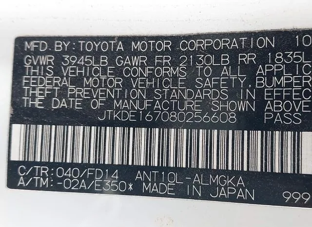 JTKDE167080256608 2008 2008 Scion TC 9