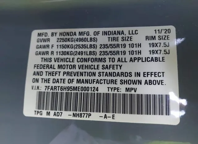 7FART6H95ME000124 2021 2021 Honda CR-V- Hybrid Touring 9