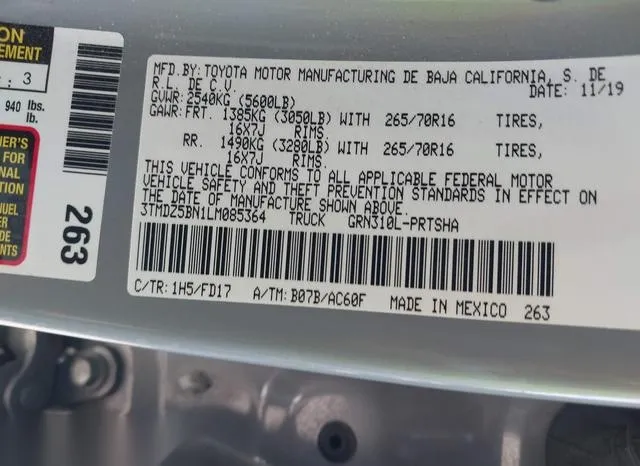 3TMDZ5BN1LM085364 2020 2020 Toyota Tacoma- Trd Off-Road 9