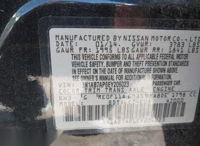 3N1AB7AP6EY206023 2014 2014 Nissan Sentra- S 9