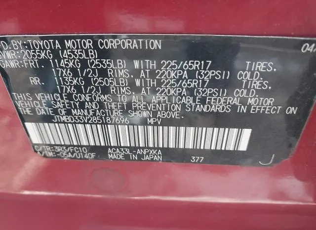 JTMBD33V285187696 2008 2008 Toyota RAV4 9